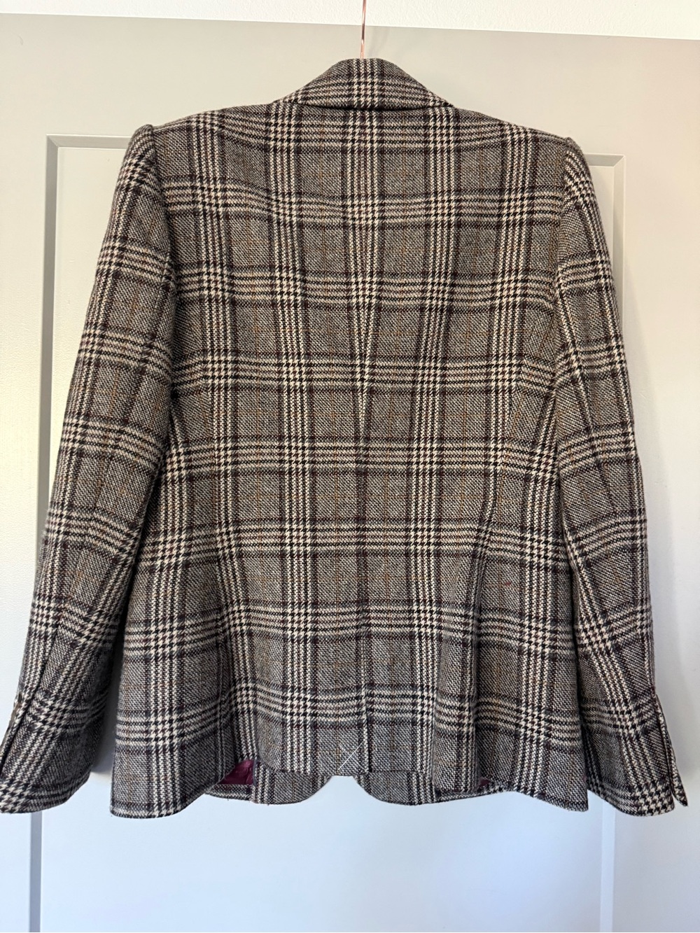 Brooks Brothers Peak Lapel Blazer Jacket in Glen Plaid Wool Moon Fabric Size 4 - Picture 4 of 16